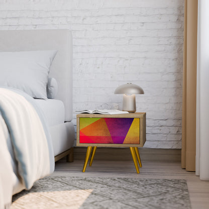 VIVID GEOMETRY Comodino in Effetto Rovere