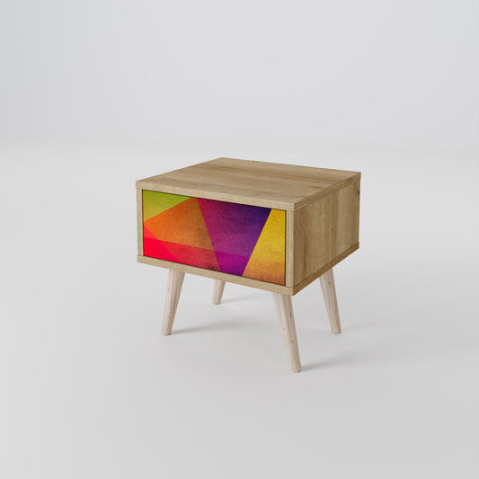 VIVID GEOMETRY Nightstand in Oak Effect