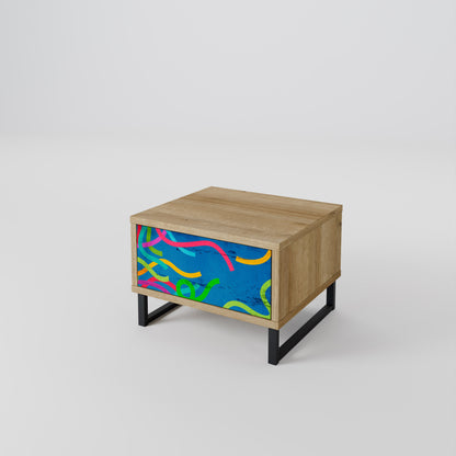 STREAMER TANGLE Nightstand in Oak Effect