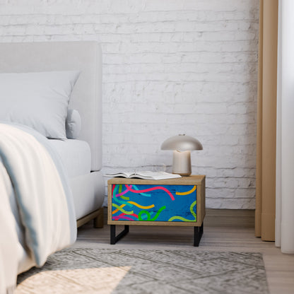 STREAMER TANGLE Nightstand in Oak Effect