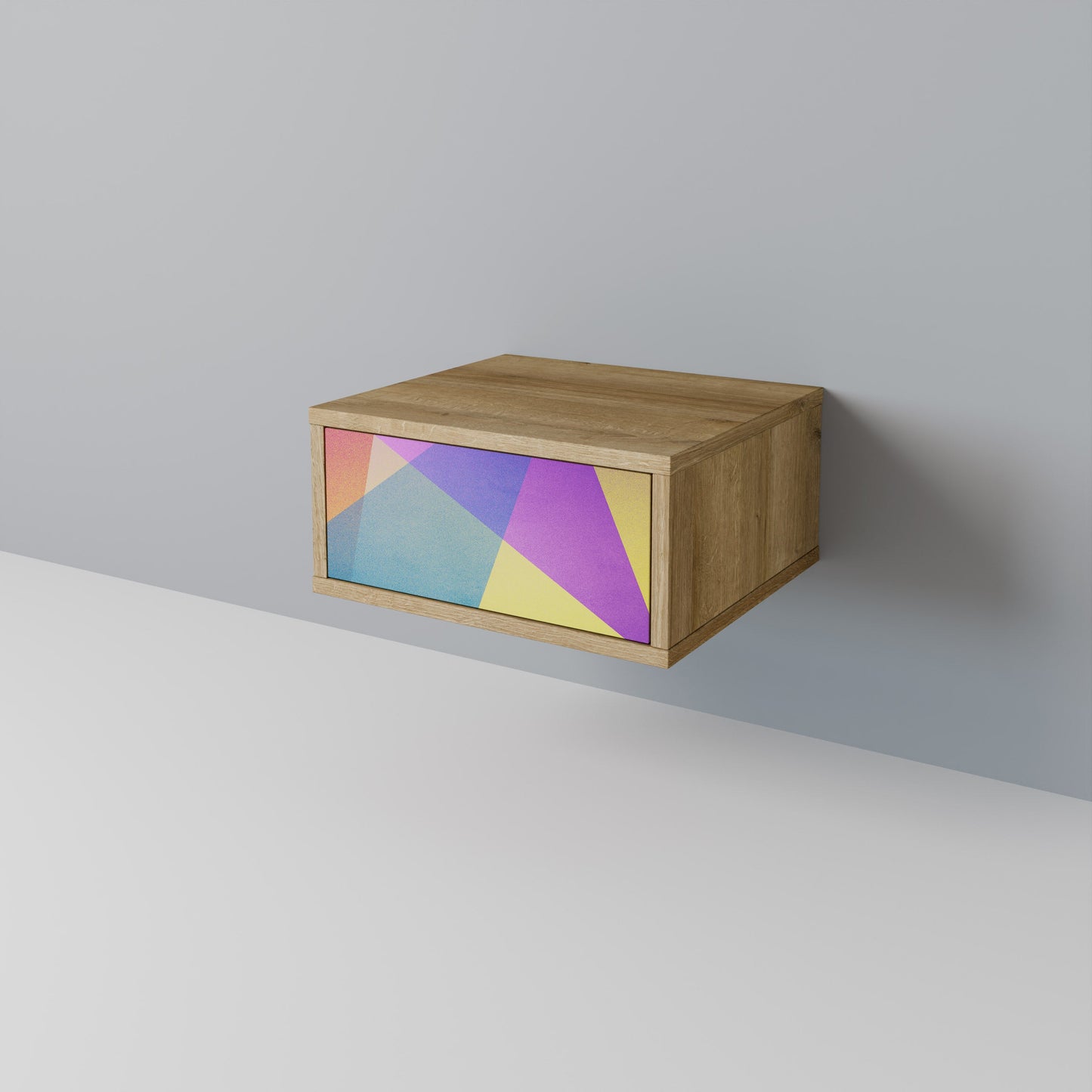 BRIGHT GEOMETRY Comodino in Effetto Rovere