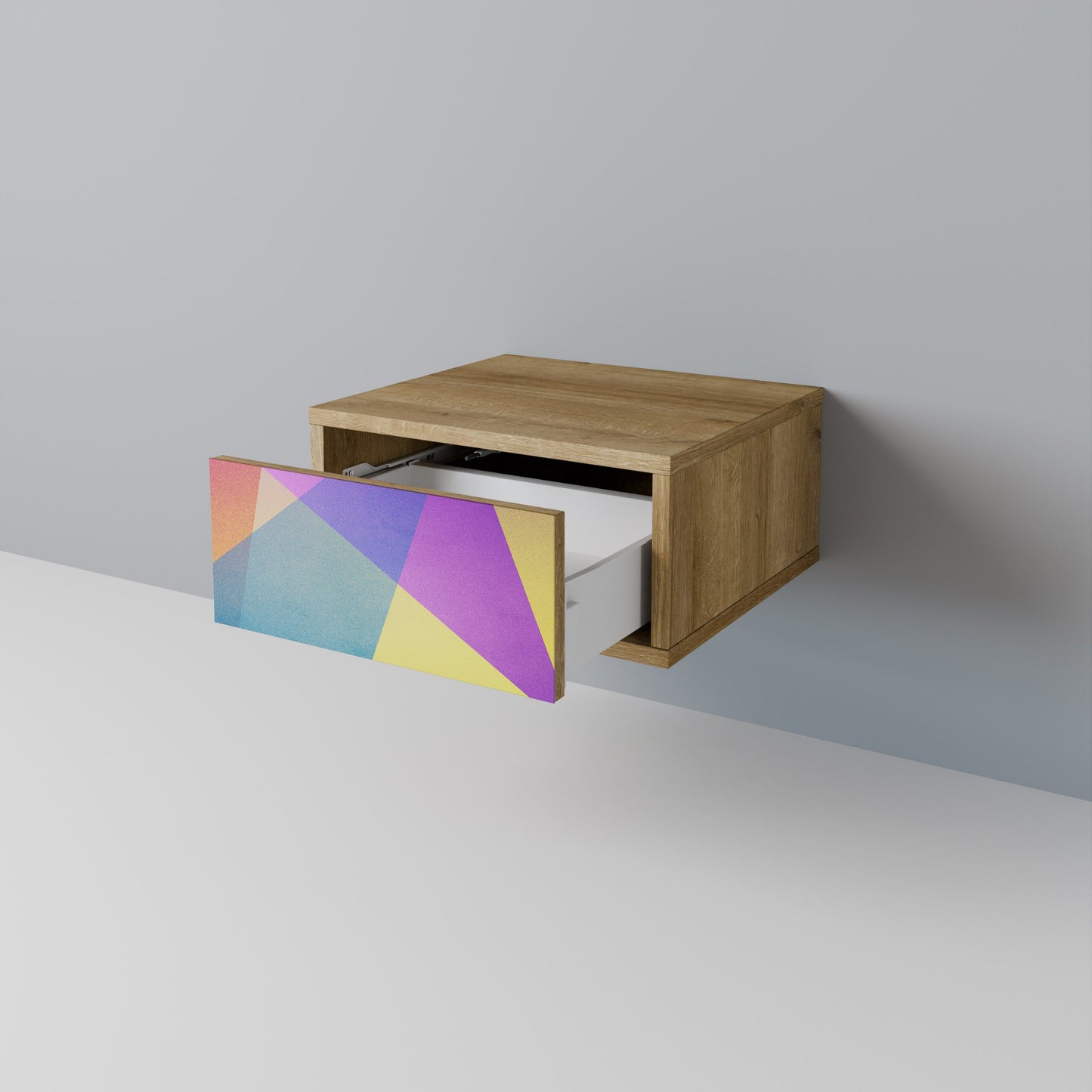 BRIGHT GEOMETRY Comodino in Effetto Rovere