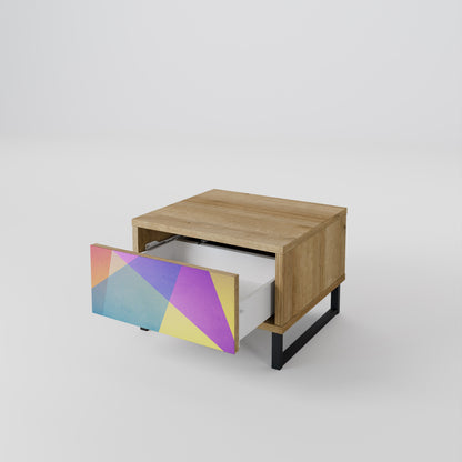 BRIGHT GEOMETRY Comodino in Effetto Rovere