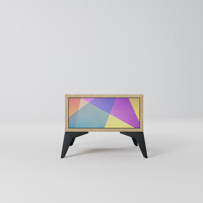 BRIGHT GEOMETRY Comodino in Effetto Rovere