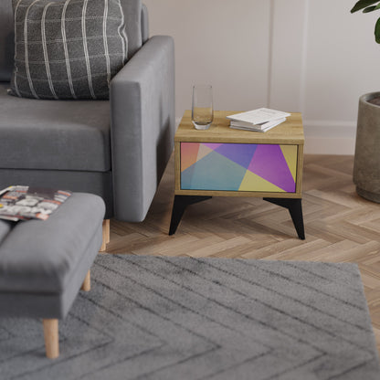 BRIGHT GEOMETRY Comodino in Effetto Rovere