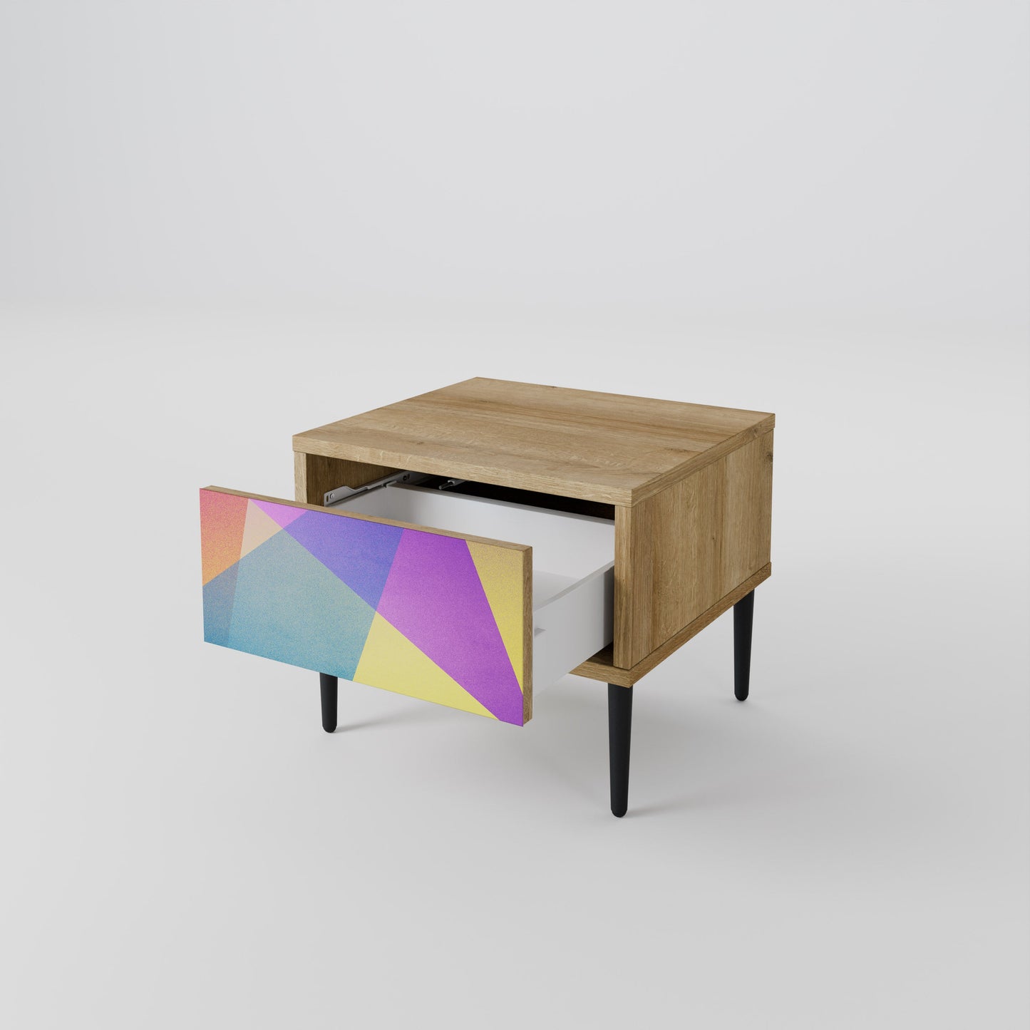 BRIGHT GEOMETRY Comodino in Effetto Rovere