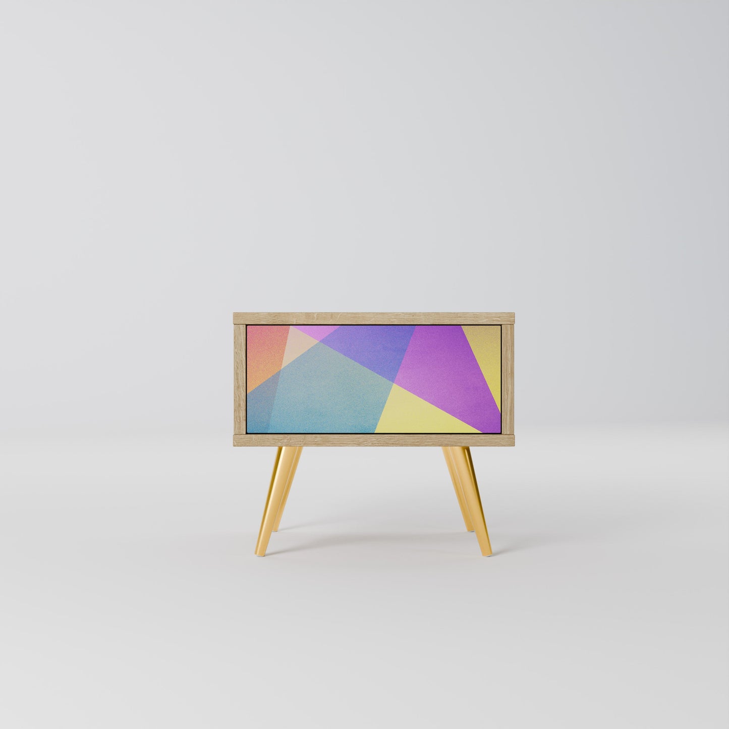 BRIGHT GEOMETRY Comodino in Effetto Rovere