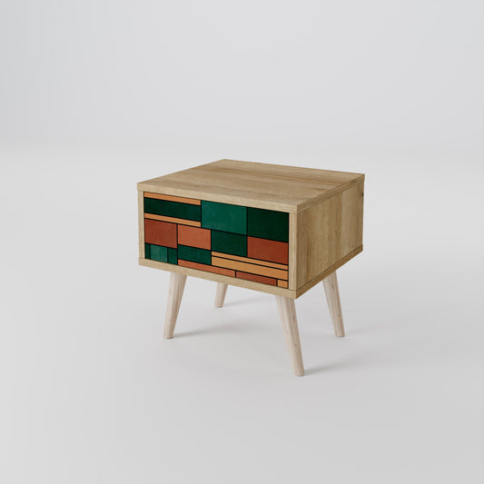 EARTHY FIGURES Comodino in Effetto Rovere