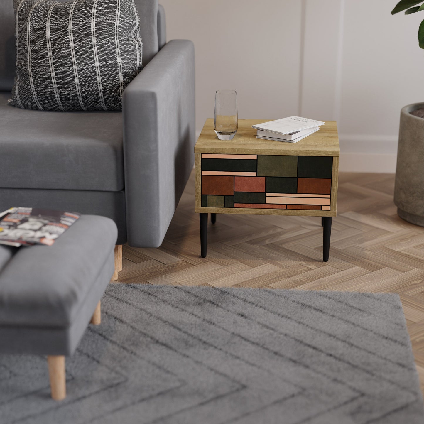 FIGURES OF NATURE Comodino in Effetto Rovere