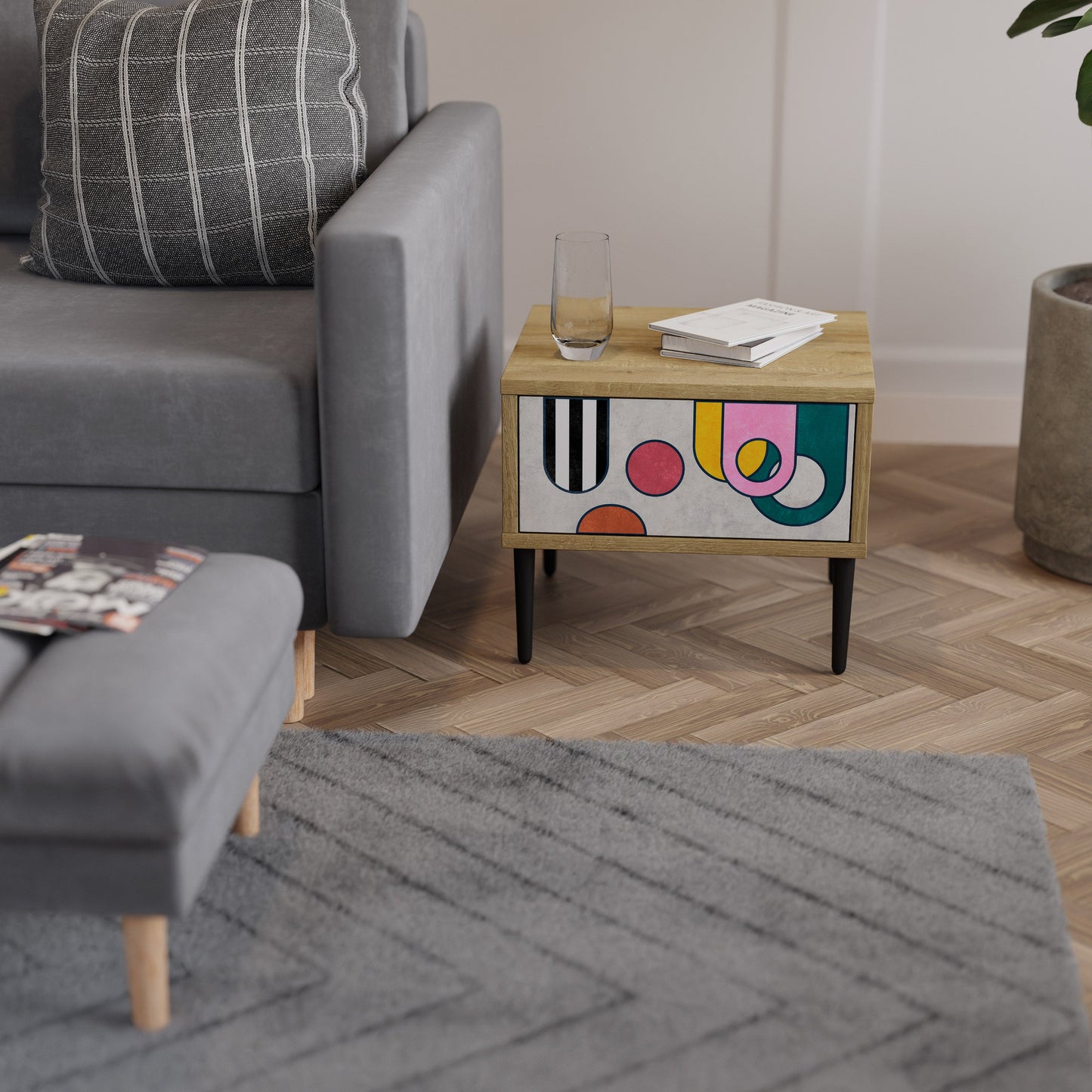 COOL STORY Comodino in Effetto Rovere