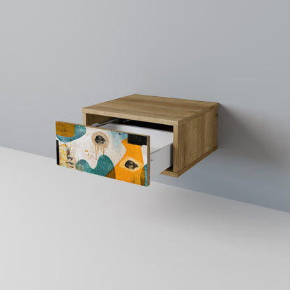 ABSTRACT FACES Nightstand in Oak Effect