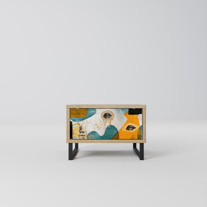 ABSTRACT FACES Nightstand in Oak Effect