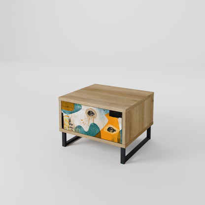 ABSTRACT FACES Nightstand in Oak Effect