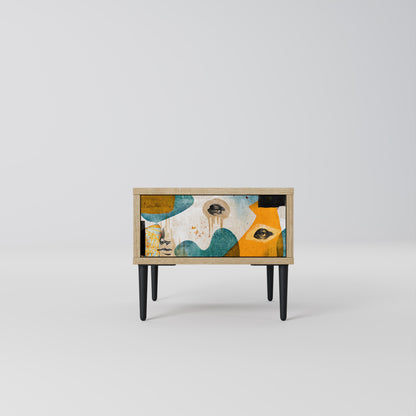 ABSTRACT FACES Nightstand in Oak Effect