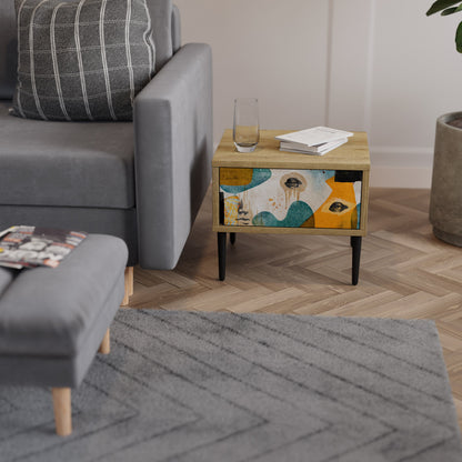 ABSTRACT FACES Nightstand in Oak Effect