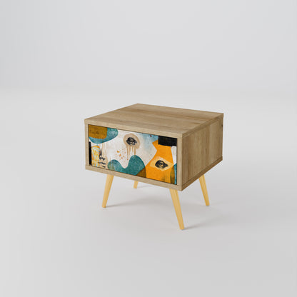 ABSTRACT FACES Nightstand in Oak Effect