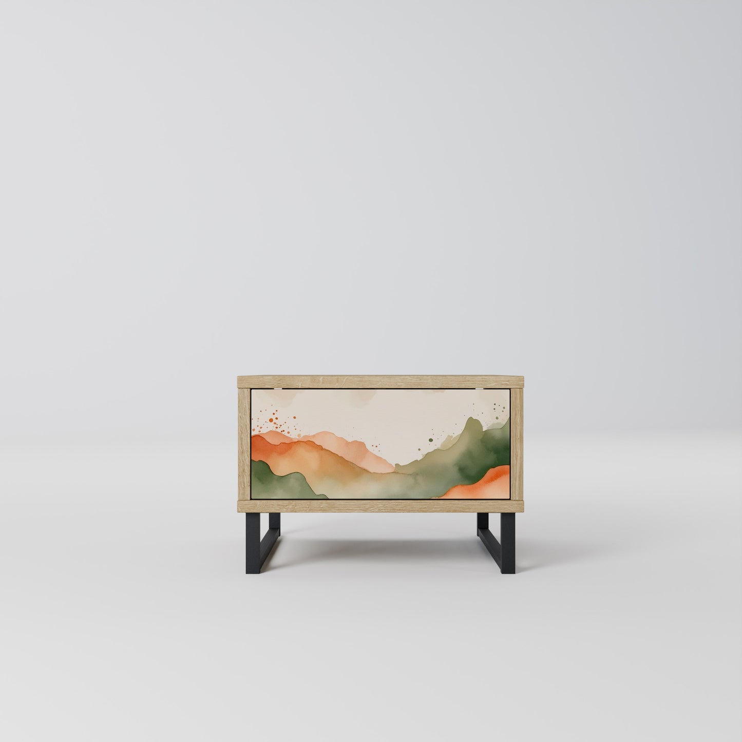 WATERCOLOUR PEAKS Nightstand in Oak Effect