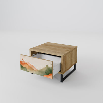 WATERCOLOUR PEAKS Nightstand in Oak Effect