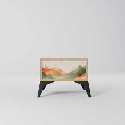 WATERCOLOUR PEAKS Nightstand in Oak Effect