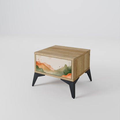 WATERCOLOUR PEAKS Nightstand in Oak Effect