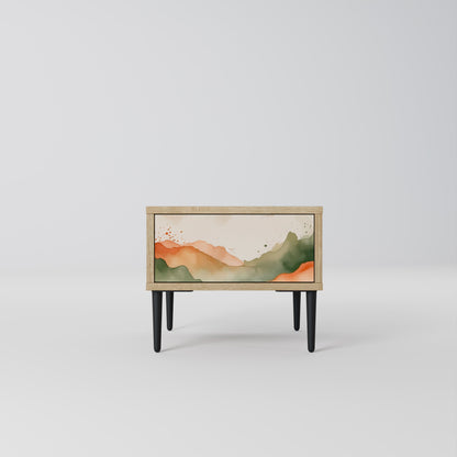 WATERCOLOUR PEAKS Nightstand in Oak Effect