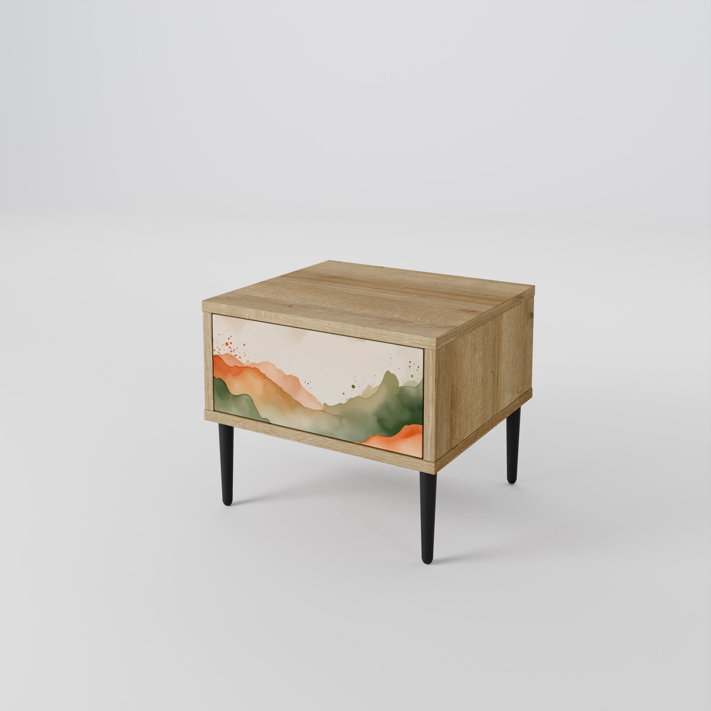 WATERCOLOUR PEAKS Nightstand in Oak Effect