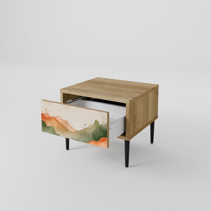 WATERCOLOUR PEAKS Nightstand in Oak Effect