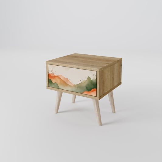 WATERCOLOUR PEAKS Nightstand in Oak Effect