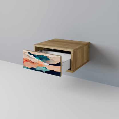 ABSTRACT LANDSCAPE Comodino in Effetto Rovere