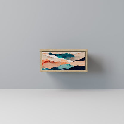 ABSTRACT LANDSCAPE Comodino in Effetto Rovere