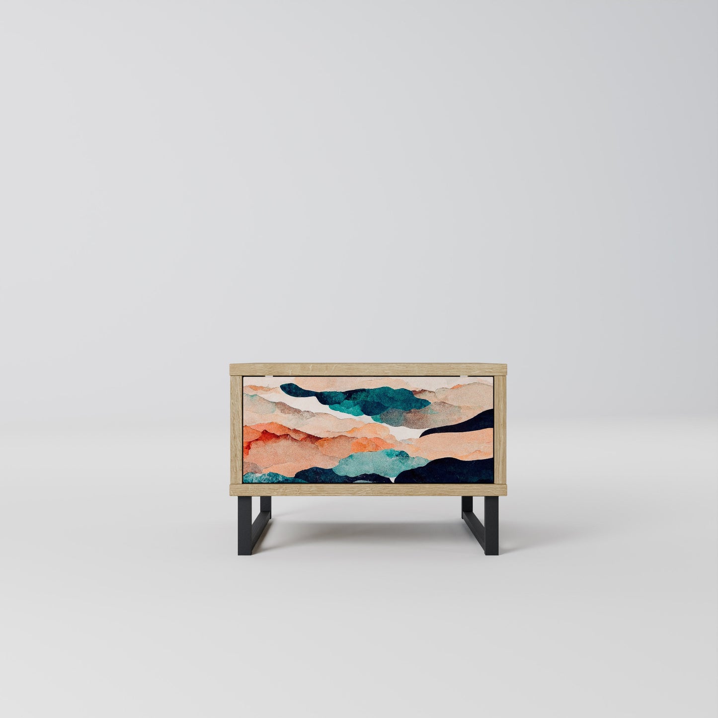 ABSTRACT LANDSCAPE Comodino in Effetto Rovere