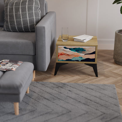 ABSTRACT LANDSCAPE Comodino in Effetto Rovere