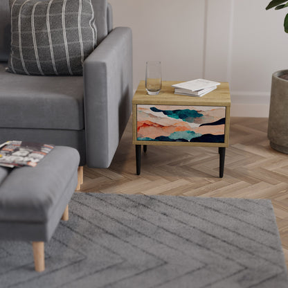 ABSTRACT LANDSCAPE Comodino in Effetto Rovere