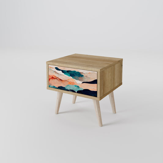 ABSTRACT LANDSCAPE Nightstand in Oak Effect