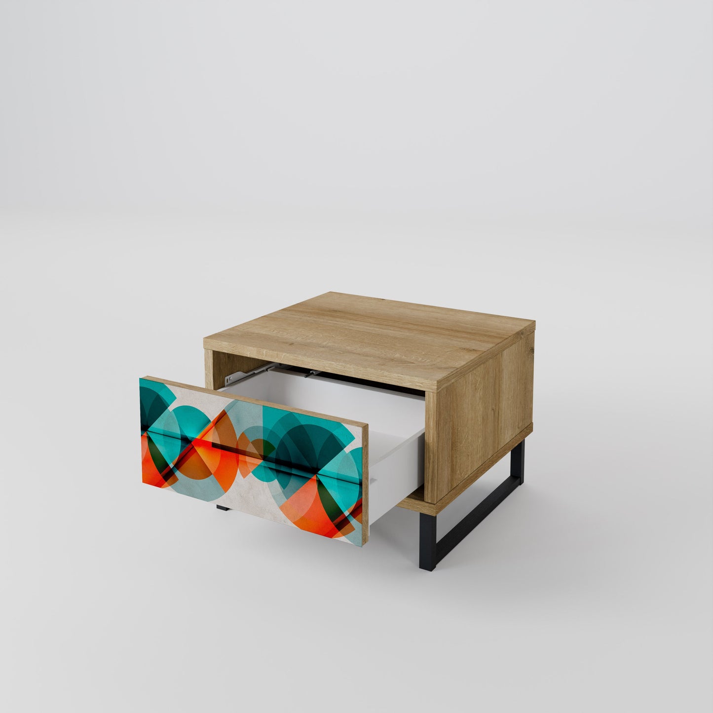 CIRCULAR RHAPSODY Comodino in Effetto Rovere