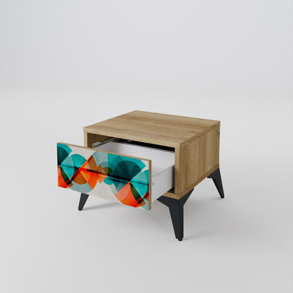 CIRCULAR RHAPSODY Comodino in Effetto Rovere