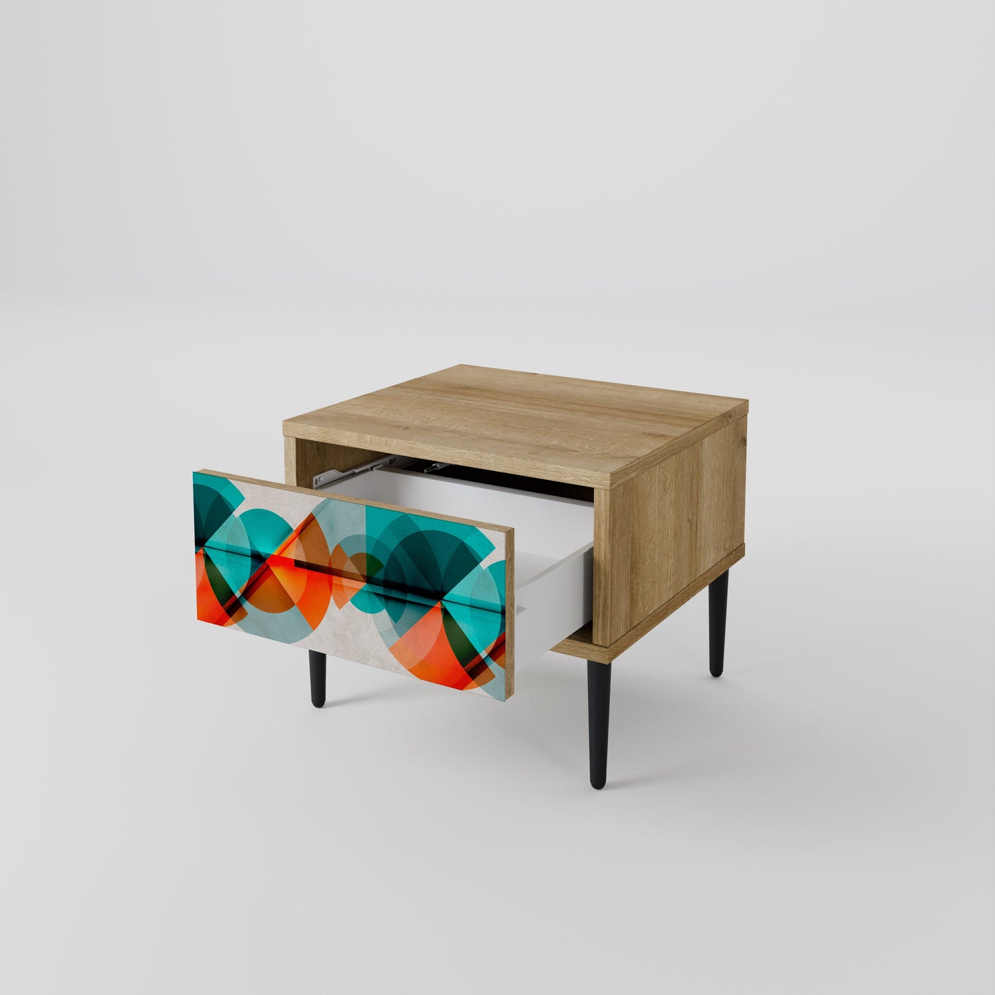 CIRCULAR RHAPSODY Comodino in Effetto Rovere