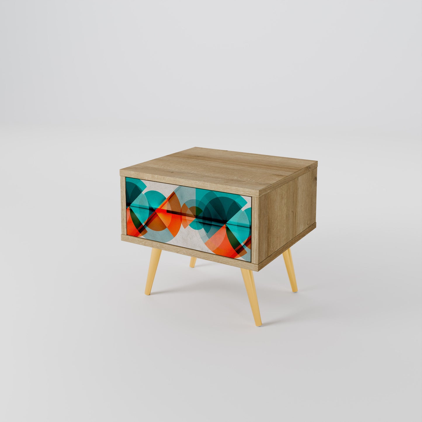 CIRCULAR RHAPSODY Comodino in Effetto Rovere