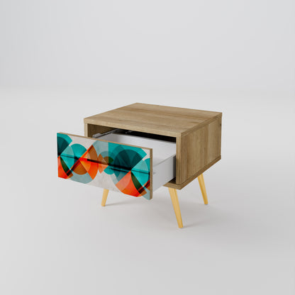 CIRCULAR RHAPSODY Comodino in Effetto Rovere