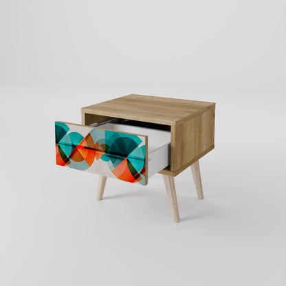 CIRCULAR RHAPSODY Comodino in Effetto Rovere