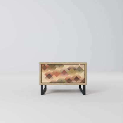 GEOMETRIC FUSION Comodino in Effetto Rovere