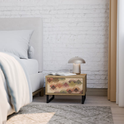 GEOMETRIC FUSION Comodino in Effetto Rovere