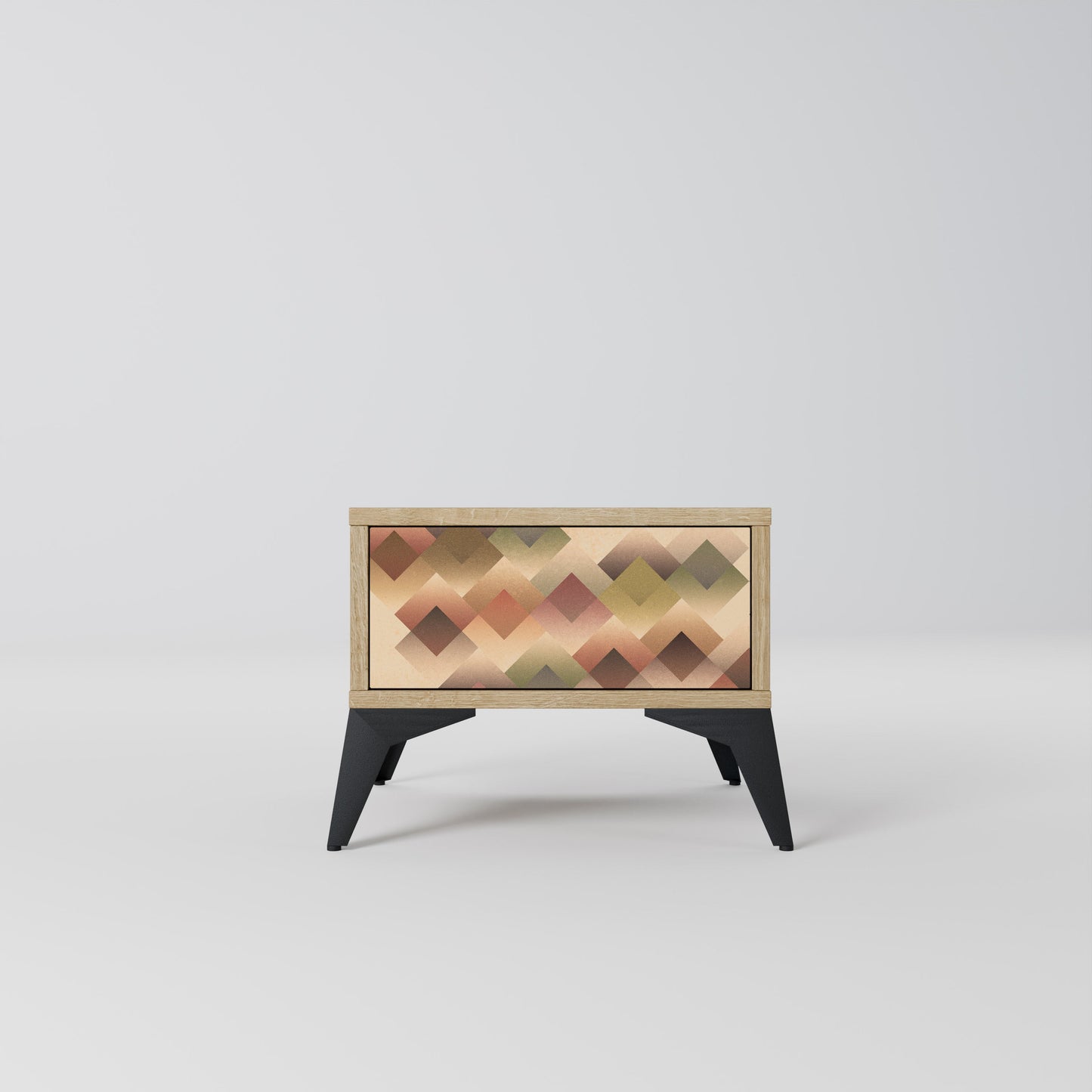 GEOMETRIC FUSION Comodino in Effetto Rovere