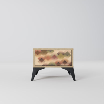 GEOMETRIC FUSION Comodino in Effetto Rovere