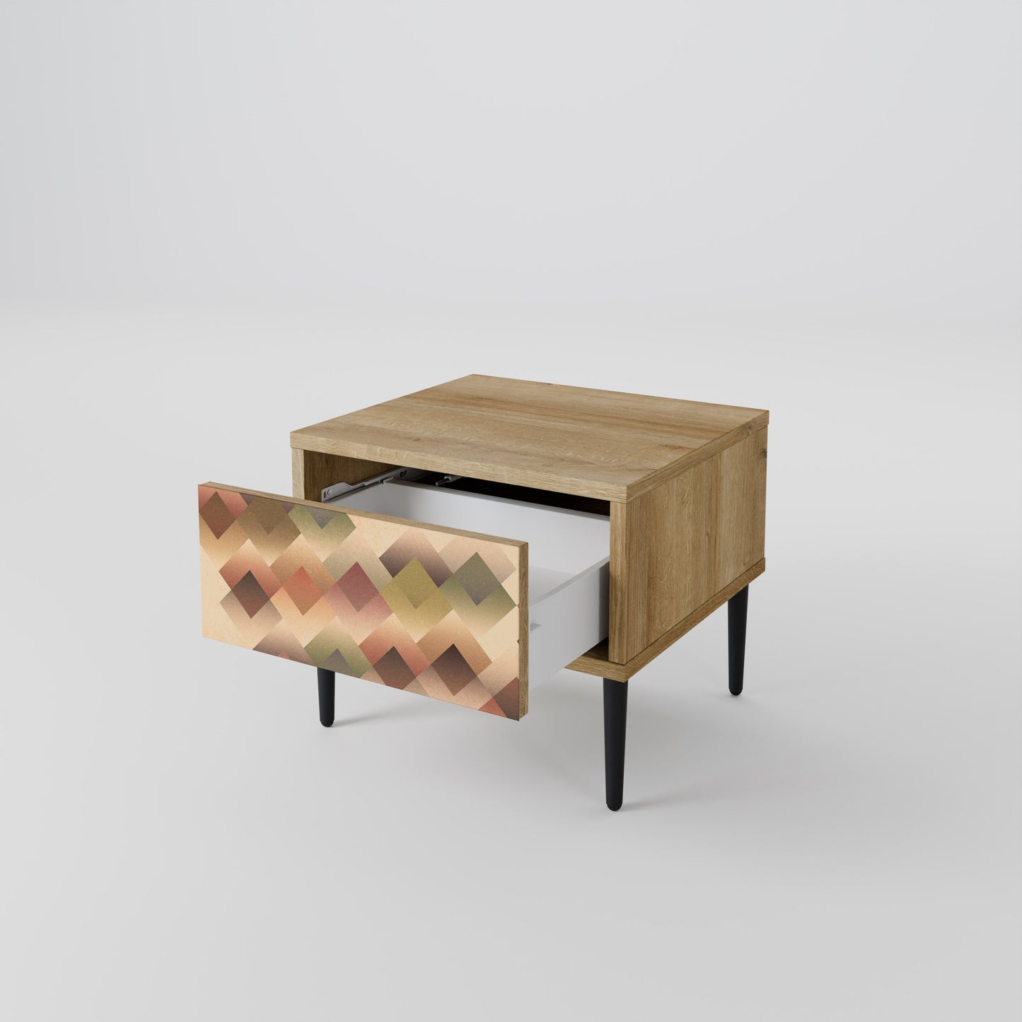 GEOMETRIC FUSION Comodino in Effetto Rovere