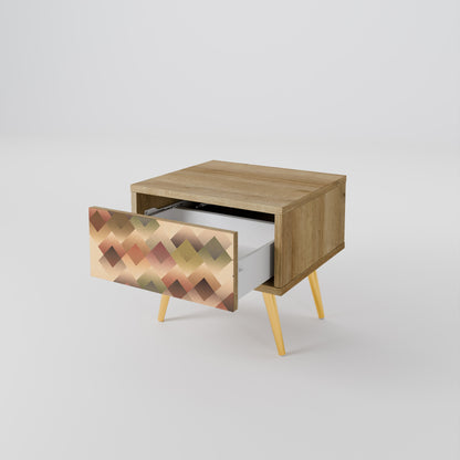 GEOMETRIC FUSION Comodino in Effetto Rovere