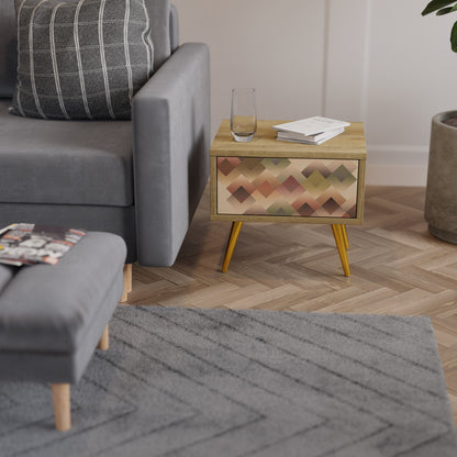 GEOMETRIC FUSION Comodino in Effetto Rovere