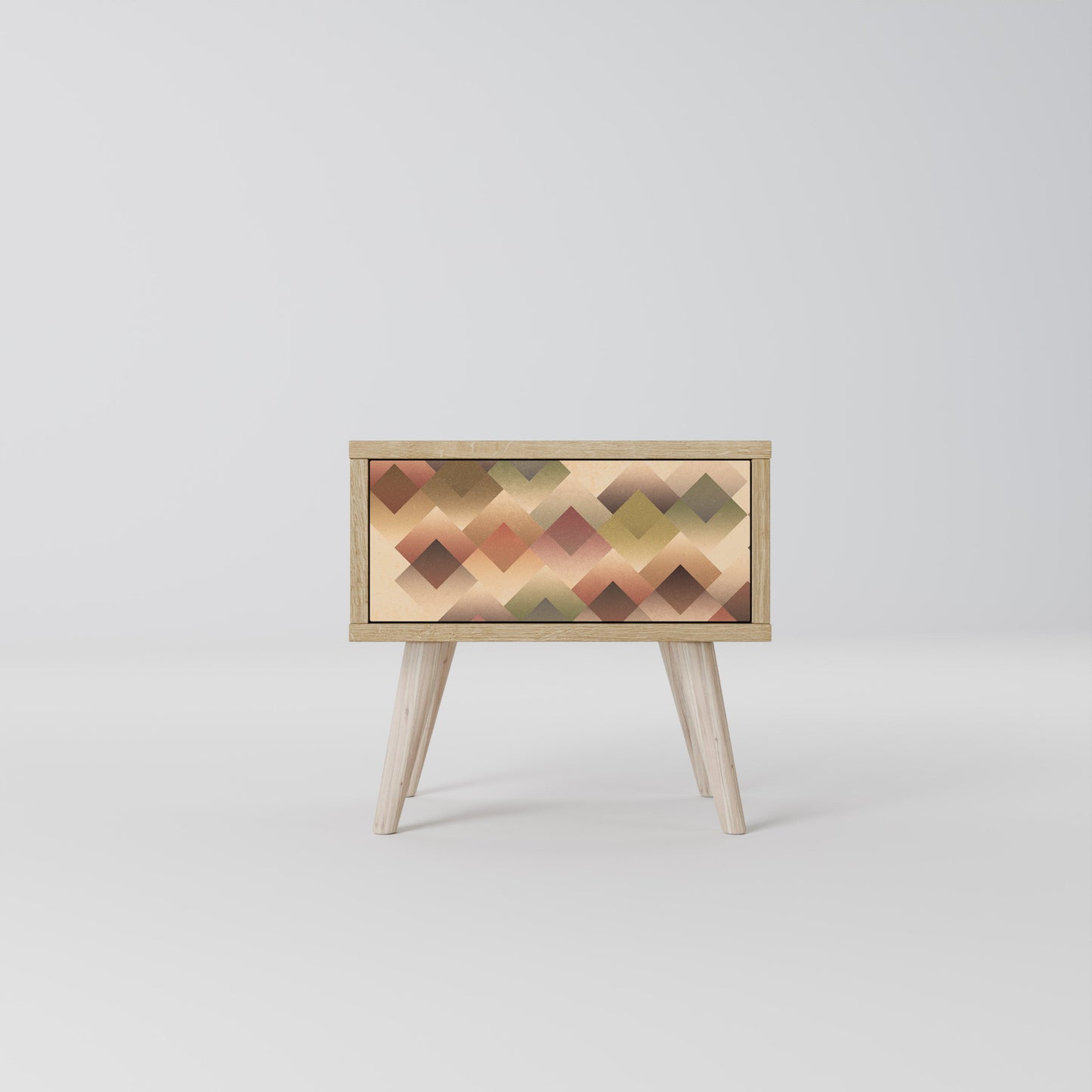 GEOMETRIC FUSION Comodino in Effetto Rovere