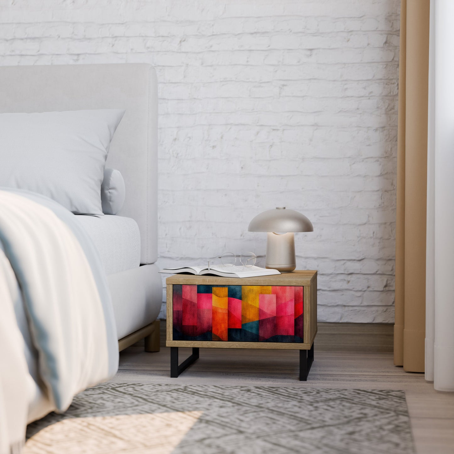 COLORFUL SOUNDS Comodino in Effetto Rovere