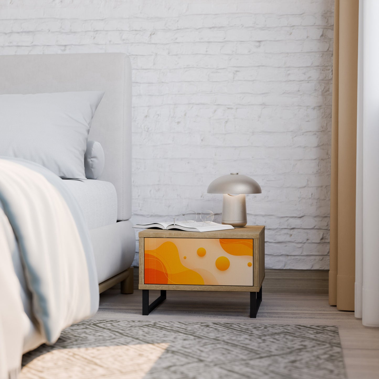 ORANGE ARRANGEMENT Comodino in Effetto Rovere